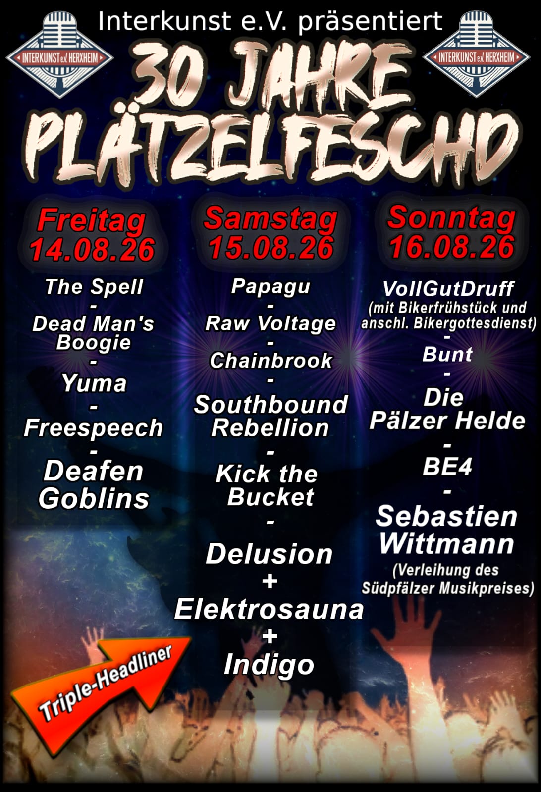 Lineup 2026 30 Jahre Plätzelfeschd